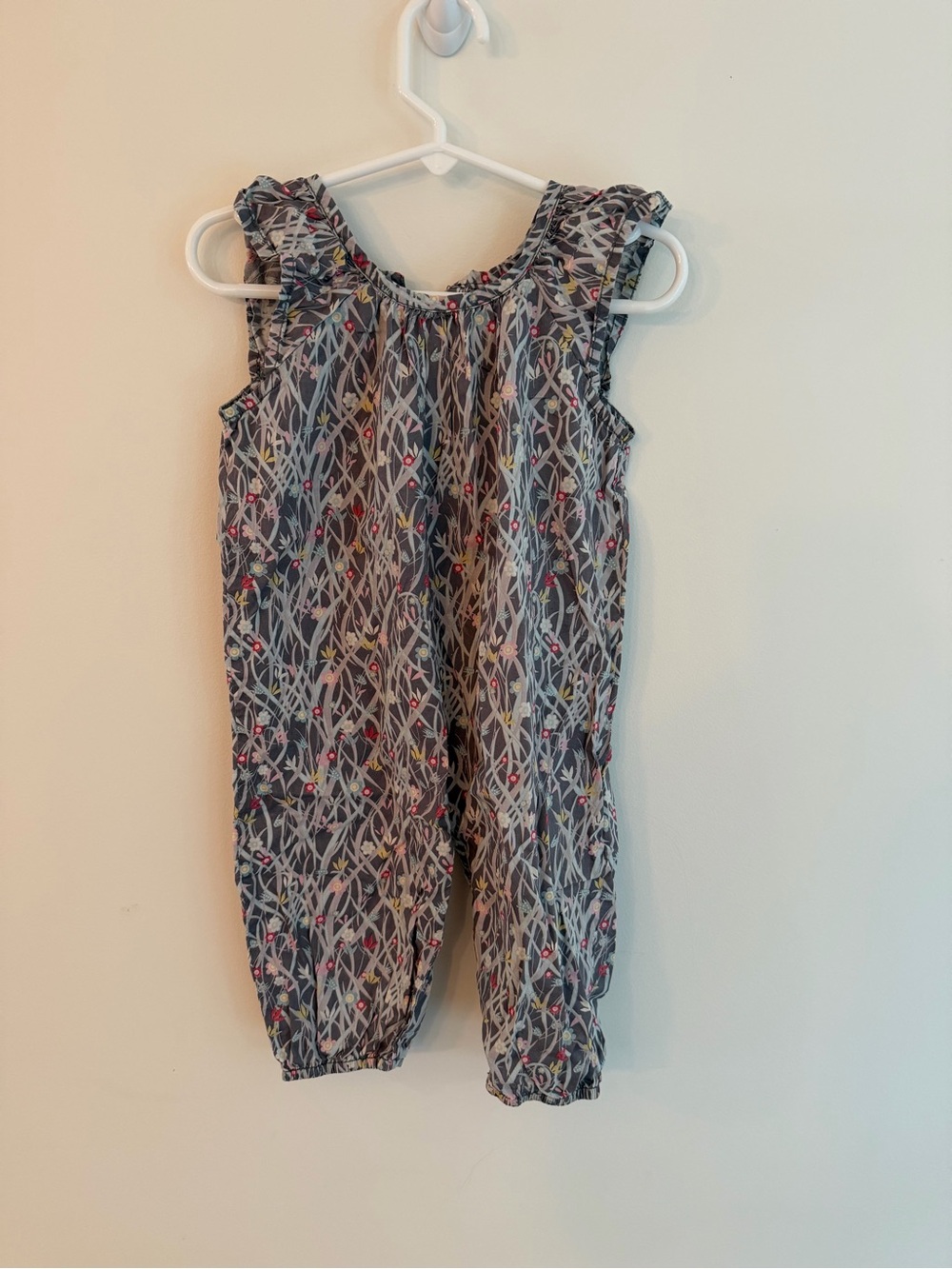 Peek Navy Floral Vine Romper